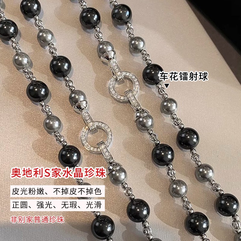 Tahitian Mixed Color Pearl Necklace Women'S Accessible Luxury High-End Long Sweater Chain Elegant Neck Necklace - Image 5